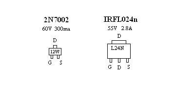 Цоколевка транзисторов2N7002 и L024n